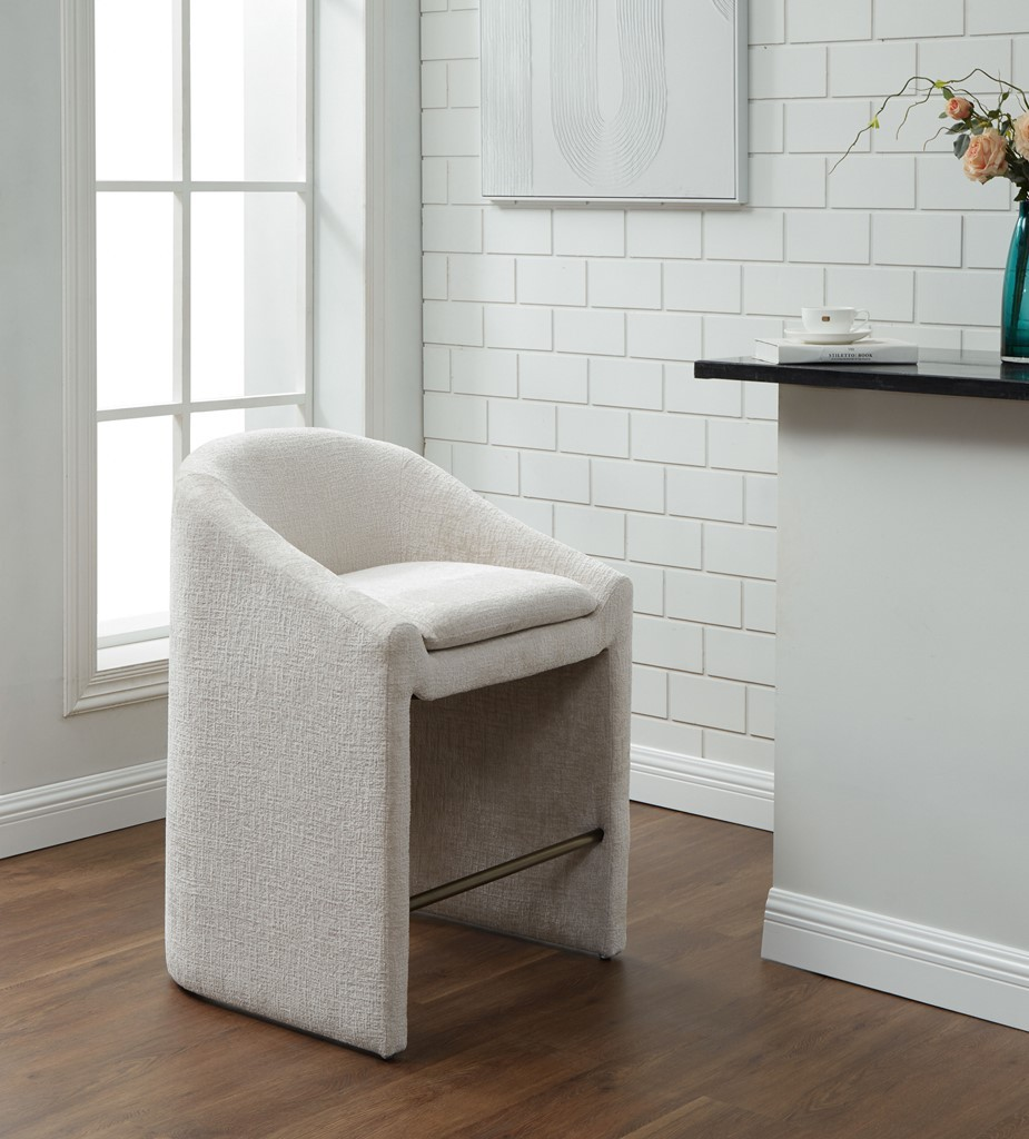 Kagan Chenille Counter Stool beside a kitchen counter